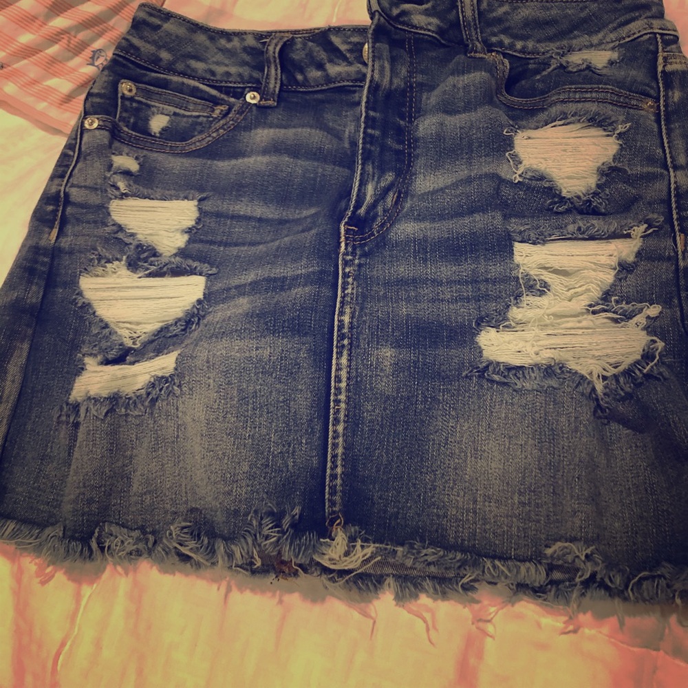 Ripped up mini skirt